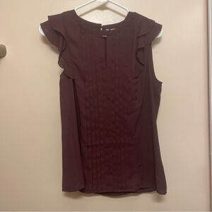 Elle Burgundy Ruffle Blouse